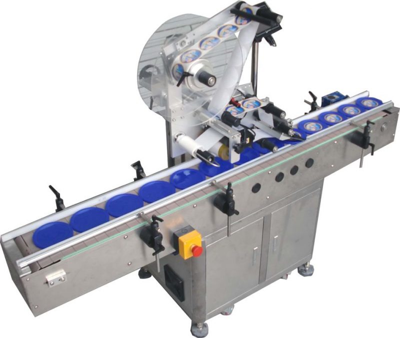 China Automatische Flat Surface Label Applicator Machine, SUS304 roestvrijstalen economie automatische boven- en zijkant etiketteermachine leverancier