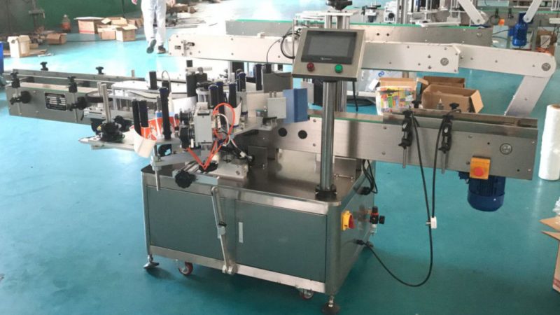 China Etiketapplicator voor en achter met correctiemechanisme, leverancier van etiketteersticker-machine
